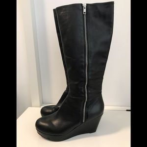 Aldo Leather Wedge boots sz 7